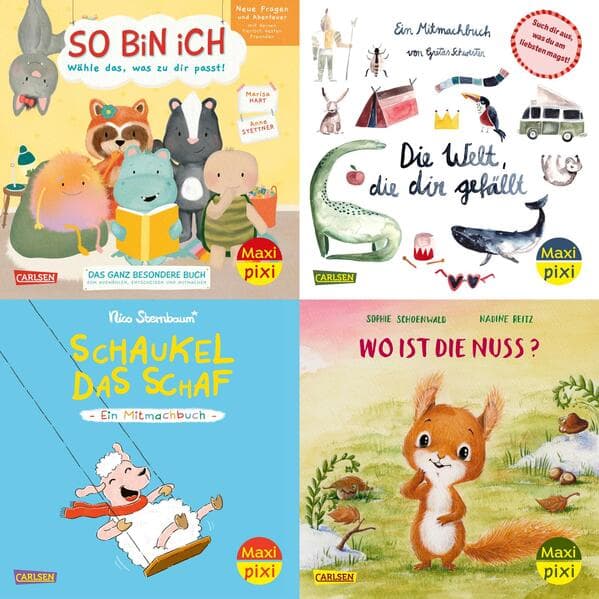 Maxi-Pixi-4er-Set 122: Neue Bilderbücher zum Mitmachen (4x1 Exemplar)