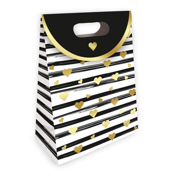 TRÖTSCH - Geschenktasche mit Verschluss medium Goldheart