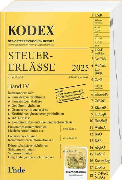 KODEX Steuer-Erlässe 2025, Band IV
