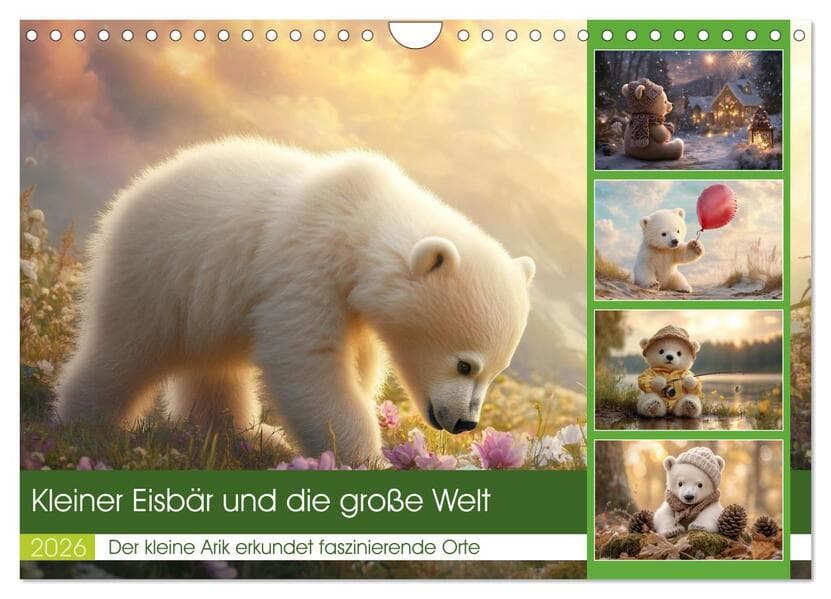 Kleiner Eisbär und die große Welt (Wandkalender 2026 DIN A4 quer), CALVENDO Monatskalender