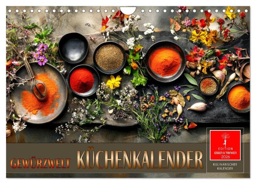 Küchenkalender Gewürzwelt (Wandkalender 2026 DIN A4 quer), CALVENDO Monatskalender