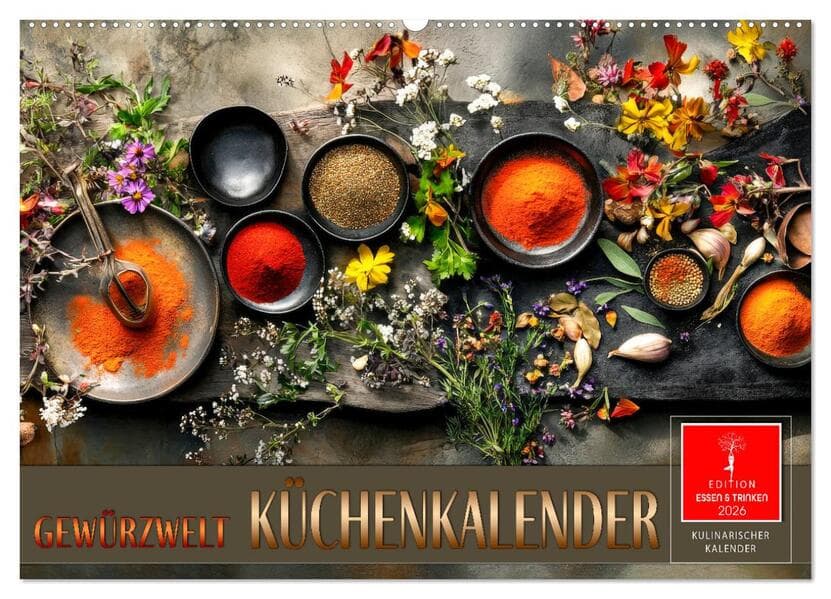 Küchenkalender Gewürzwelt (Wandkalender 2026 DIN A2 quer), CALVENDO Monatskalender