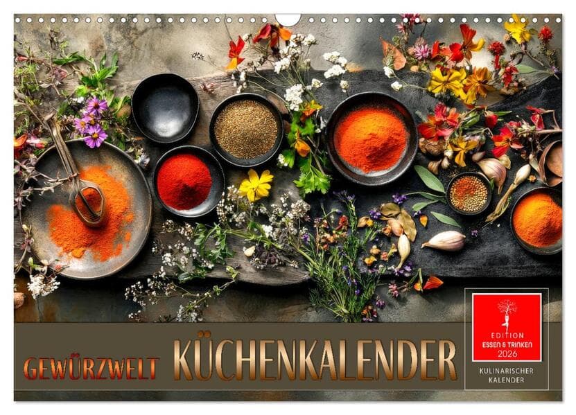 Küchenkalender Gewürzwelt (Wandkalender 2026 DIN A3 quer), CALVENDO Monatskalender