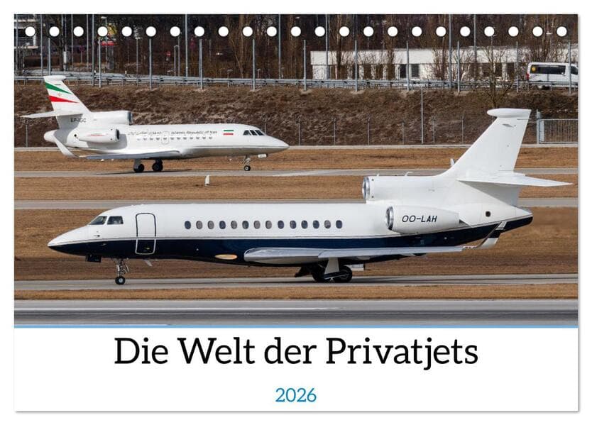 Die Welt der Privatjets (Tischkalender 2026 DIN A5 quer), CALVENDO Monatskalender