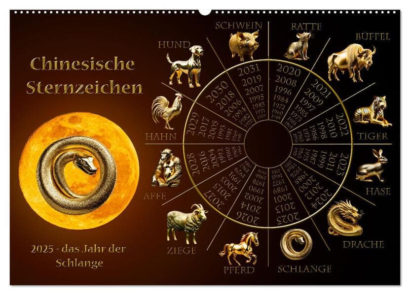 Chinesische Sternzeichen (Wandkalender 2026 DIN A2 quer), CALVENDO Monatskalender