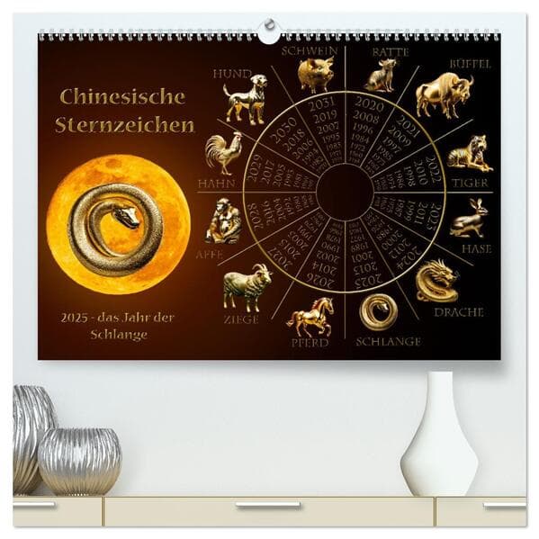 Chinesische Sternzeichen (hochwertiger Premium Wandkalender 2026 DIN A2 quer), Kunstdruck in Hochglanz