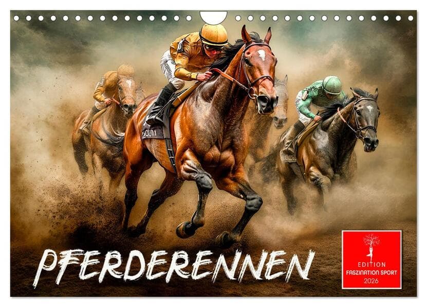 Pferderennen (Wandkalender 2026 DIN A4 quer), CALVENDO Monatskalender