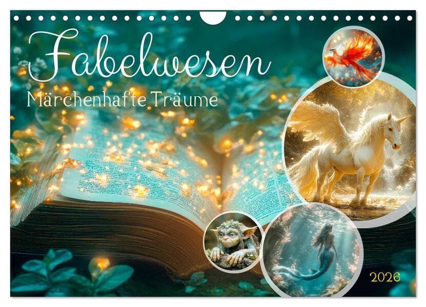 FABELWESEN Märchenhafte Träume (Wandkalender 2026 DIN A4 quer), CALVENDO Monatskalender
