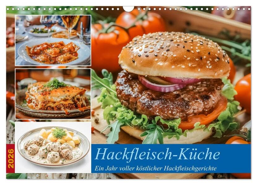 Hackfleisch-Küche (Wandkalender 2026 DIN A3 quer), CALVENDO Monatskalender