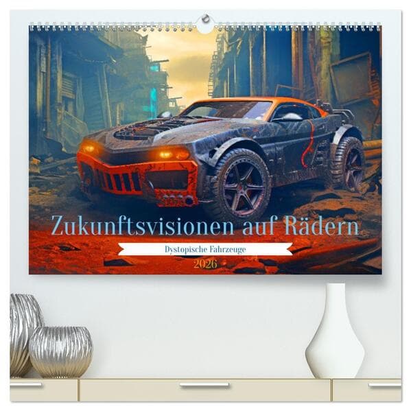 Zukunftsvisionen auf Rädern - Dystopische Fahrzeuge (hochwertiger Premium Wandkalender 2026 DIN A2 quer), Kunstdruck in Hochglanz