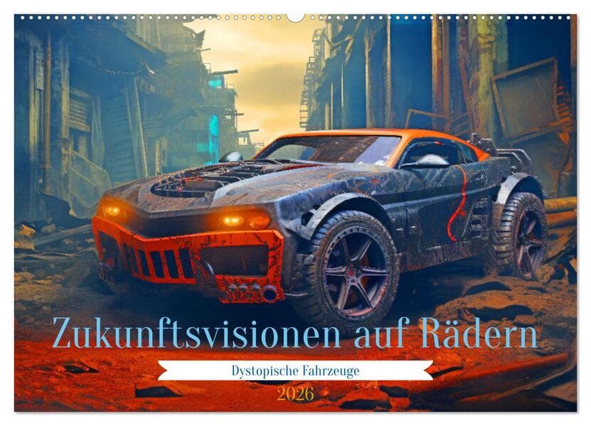 Zukunftsvisionen auf Rädern - Dystopische Fahrzeuge (Wandkalender 2026 DIN A2 quer), CALVENDO Monatskalender