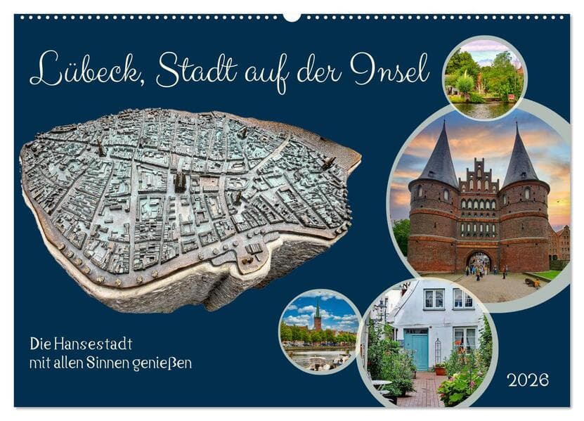 Lübeck, Stadt auf der Insel (Wandkalender 2026 DIN A2 quer), CALVENDO Monatskalender
