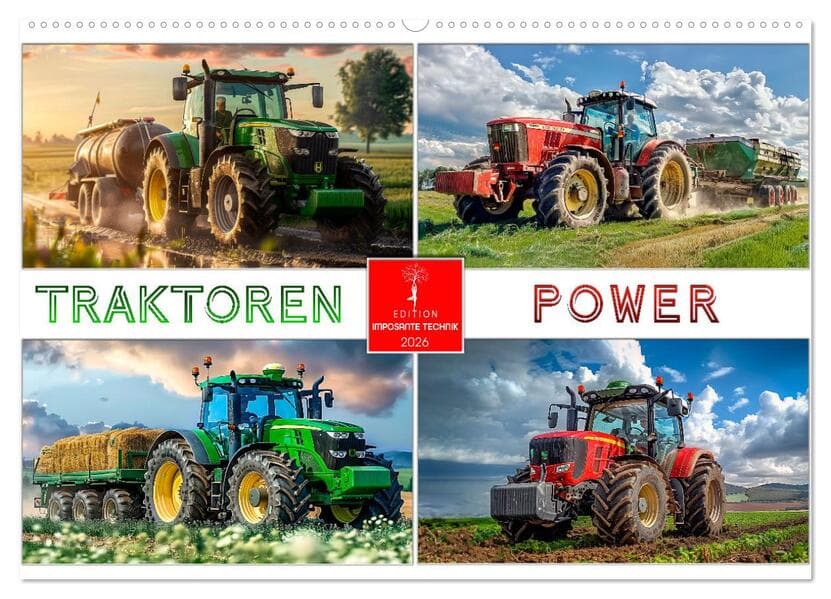 Traktoren Power (Wandkalender 2026 DIN A2 quer), CALVENDO Monatskalender