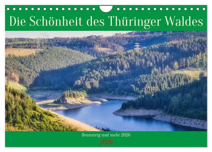 Die Schönheit des Thüringer Waldes (Wandkalender 2026 DIN A4 quer), CALVENDO Monatskalender