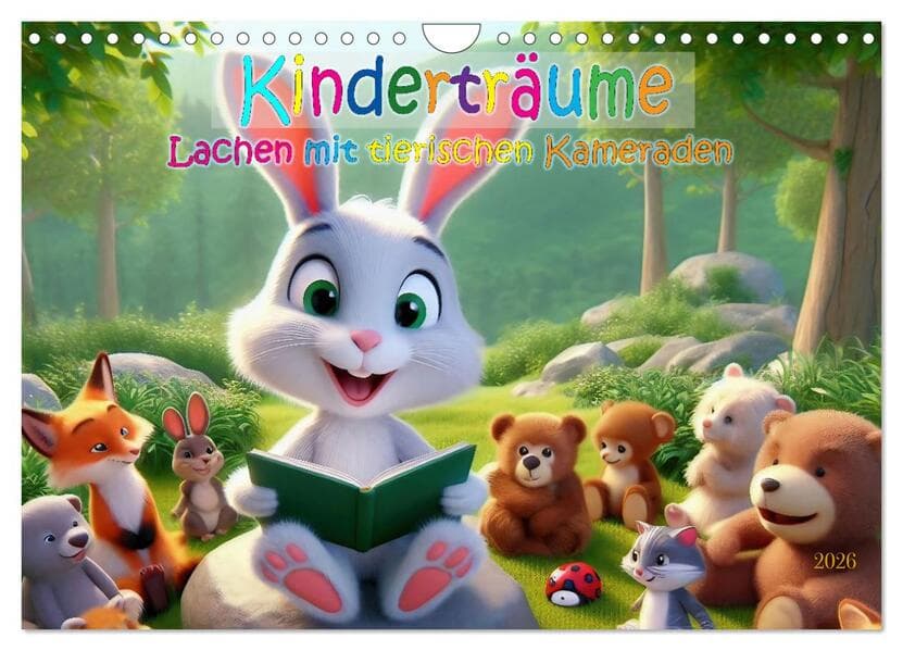 Kinderträume - Lachen mit tierischen Kameraden (Wandkalender 2026 DIN A4 quer), CALVENDO Monatskalender