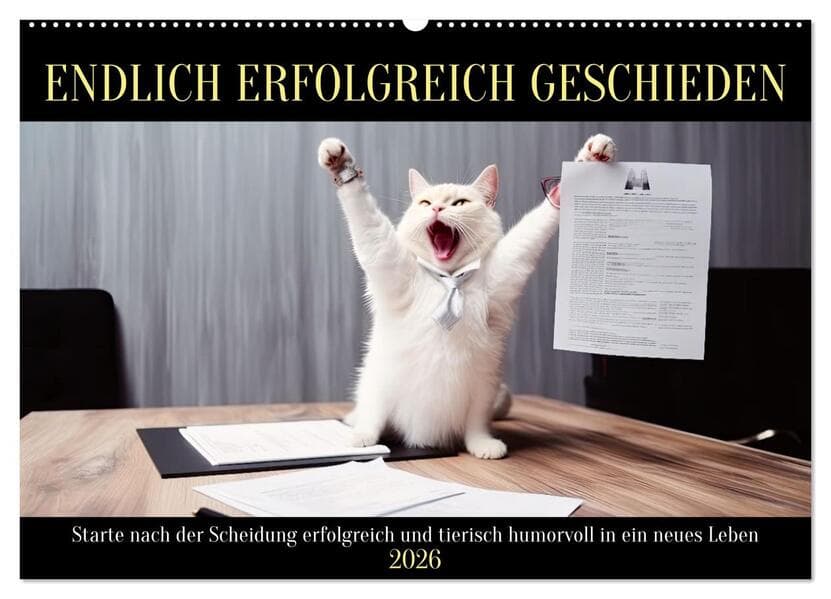 Endlich erfolgreich geschieden (Wandkalender 2026 DIN A2 quer), CALVENDO Monatskalender