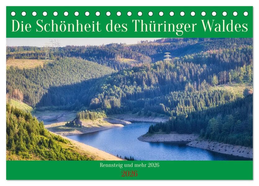 Die Schönheit des Thüringer Waldes (Tischkalender 2026 DIN A5 quer), CALVENDO Monatskalender