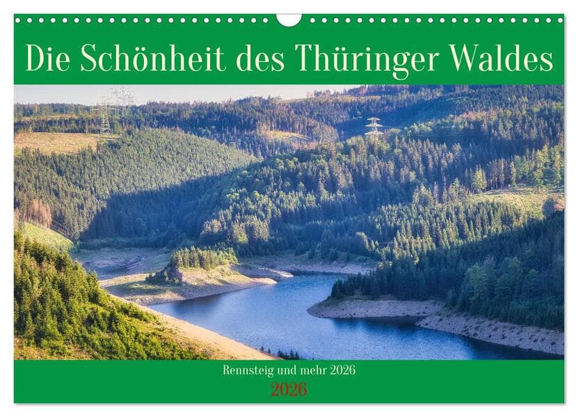 Die Schönheit des Thüringer Waldes (Wandkalender 2026 DIN A3 quer), CALVENDO Monatskalender