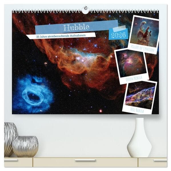 Hubble - 35 Jahre atemberaubende Aufnahmen (hochwertiger Premium Wandkalender 2026 DIN A2 quer), Kunstdruck in Hochglanz