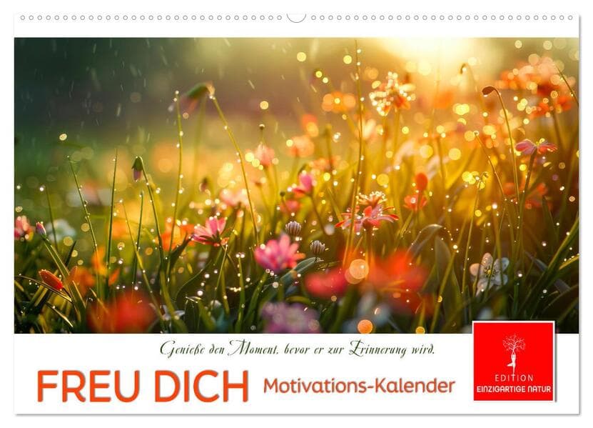 Freu Dich Motivations-Kalender (Wandkalender 2026 DIN A2 quer), CALVENDO Monatskalender