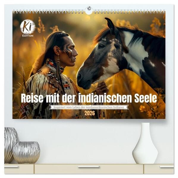 Reise mit der indianischen Seele (hochwertiger Premium Wandkalender 2026 DIN A2 quer), Kunstdruck in Hochglanz