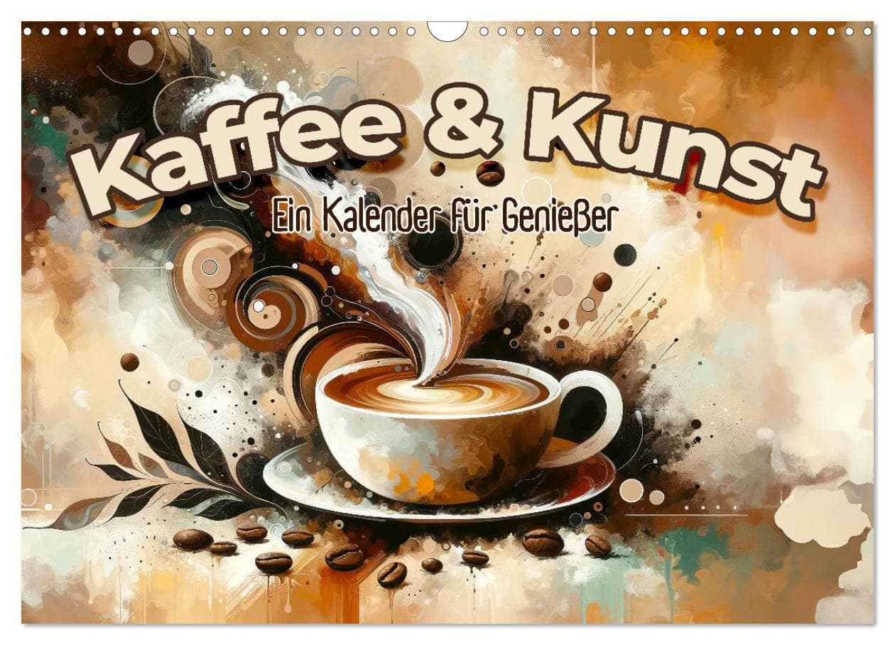 Kaffee & Kunst: Ein Kalender für Genießer (Wandkalender 2026 DIN A3 quer), CALVENDO Monatskalender