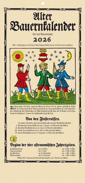 Alter Bauernkalender 2026. Der Klassiker (Wandkalender)