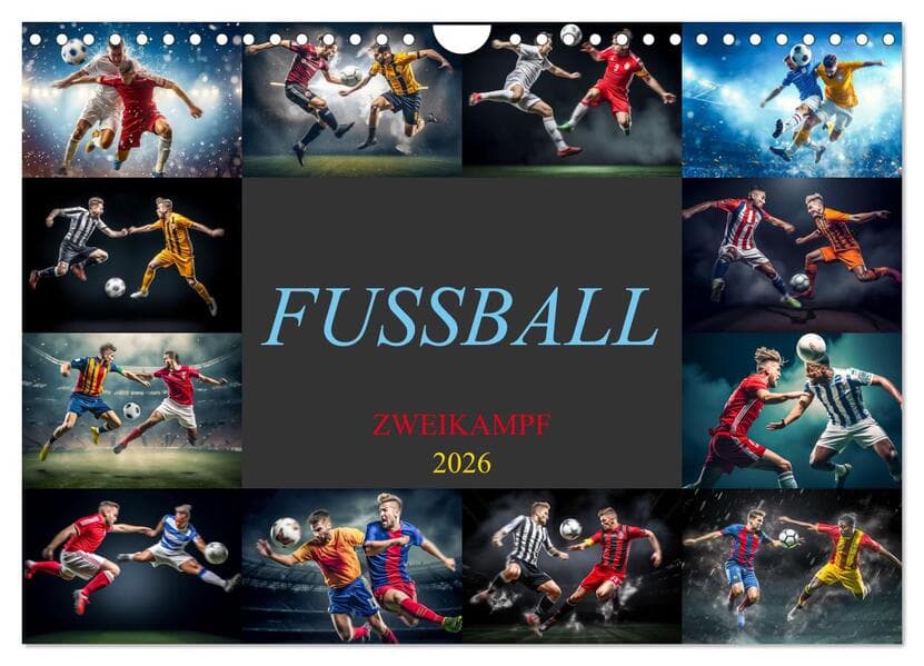Fussball - Zweikampf (Wandkalender 2026 DIN A4 quer), CALVENDO Monatskalender