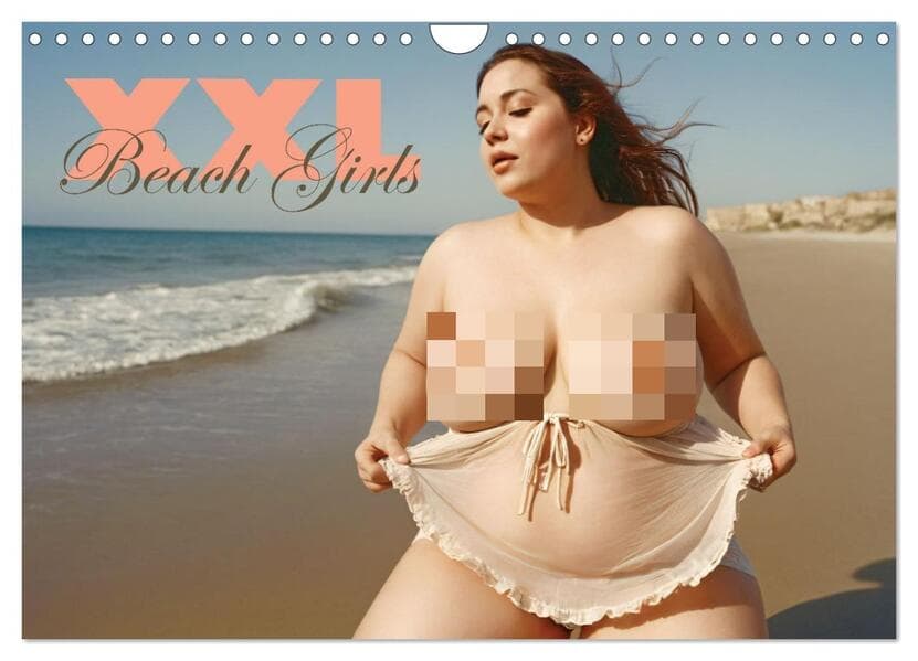 XXL Beach Girls Kalender - Kurvige Frauen am Strand (Wandkalender 2026 DIN A4 quer), CALVENDO Monatskalender