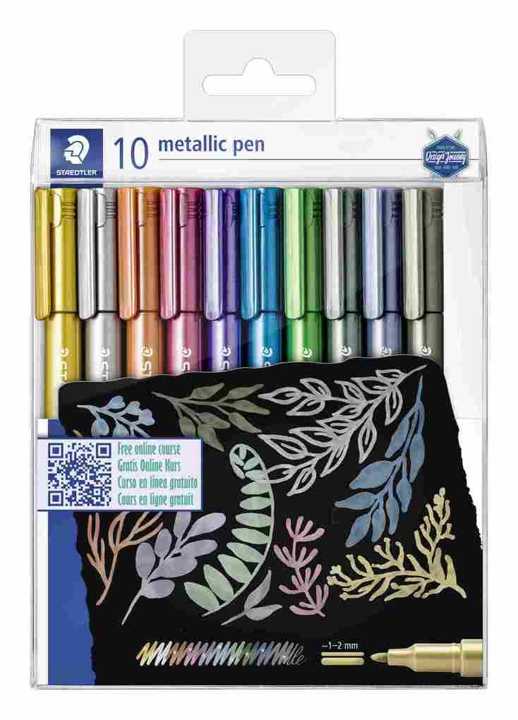 STAEDTLER 8323 Metallic pen, Etui mit 10 sortierten Farben, 8323 TB10