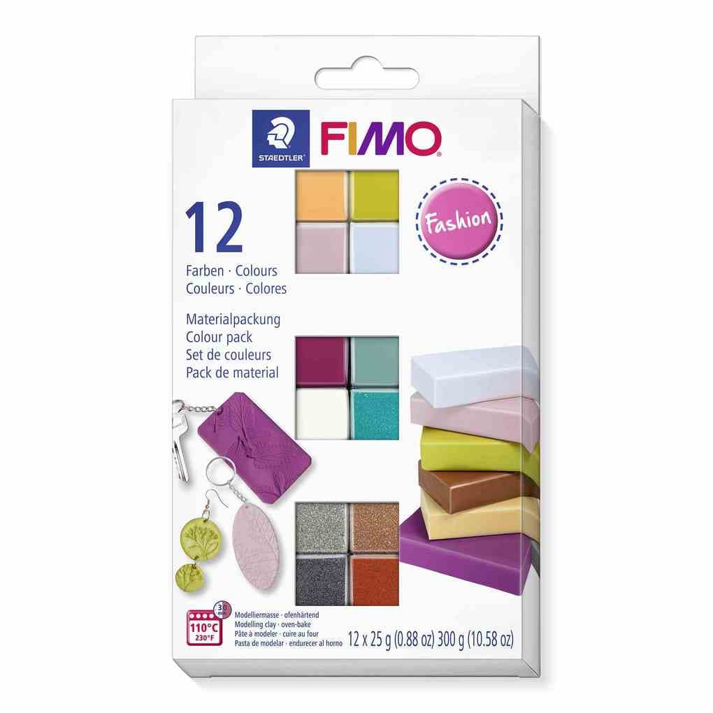 STAEDTLER FIMO soft 8023, ofenhärtende Modelliermasse, "Fashion Colours", 12 Halbblöcken á 25 g