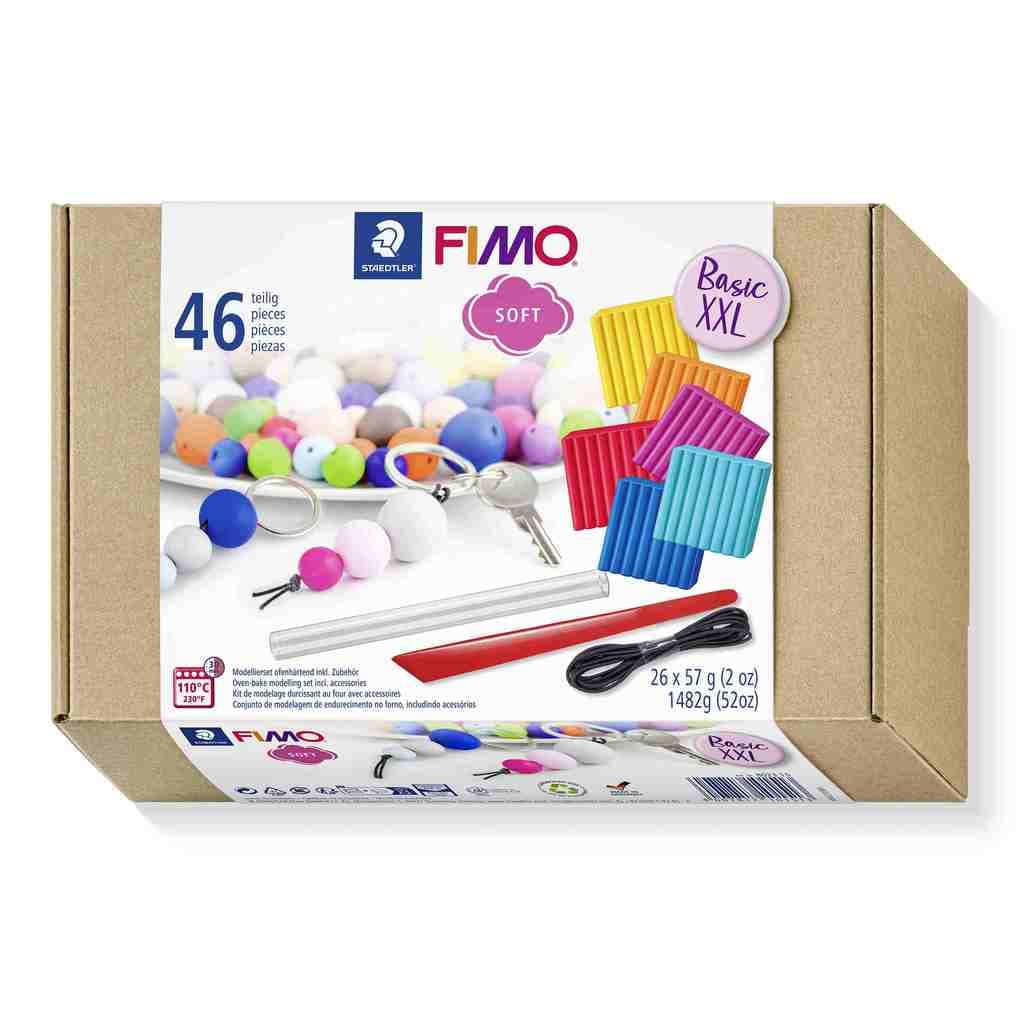 STAEDTLER FIMO soft 8023, ofenhärtende Modelliermasse, Set "Basic XXL", 26 x 57 g FIMO soft Blöcke