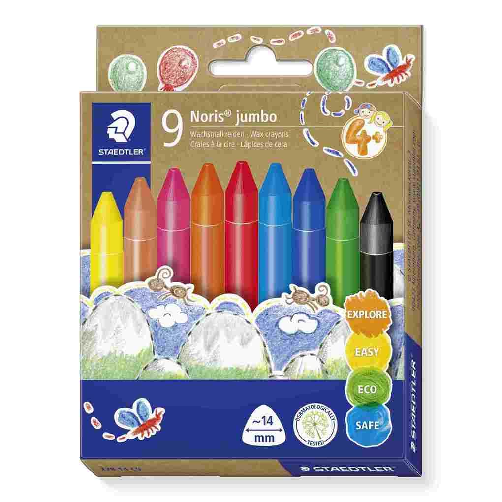 STAEDTLER Noris jumbo 228 14 Wachsmalkreide, 9er Set, 228 14 C9