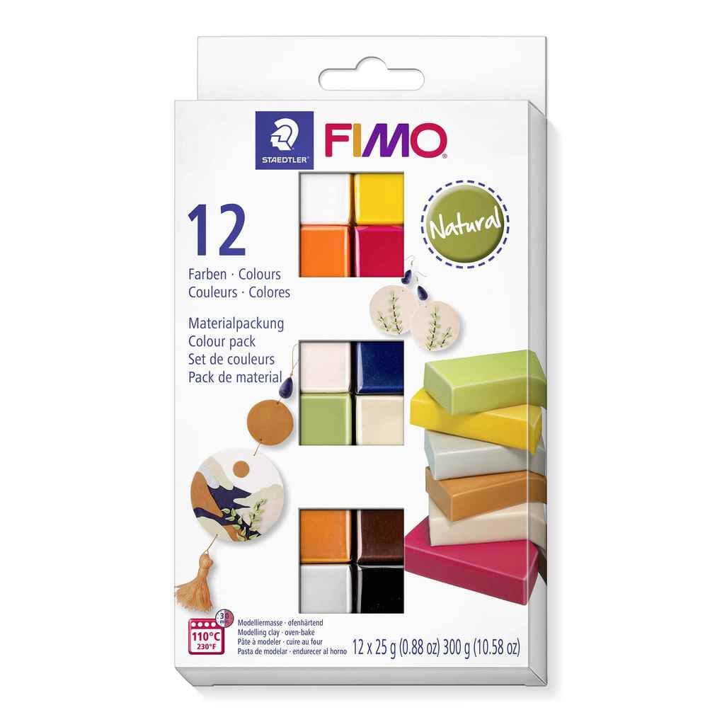 STAEDTLER FIMO soft 8023, ofenhärtende Modelliermasse, "Natural Colours", 12 Halbblöcken á 25 g