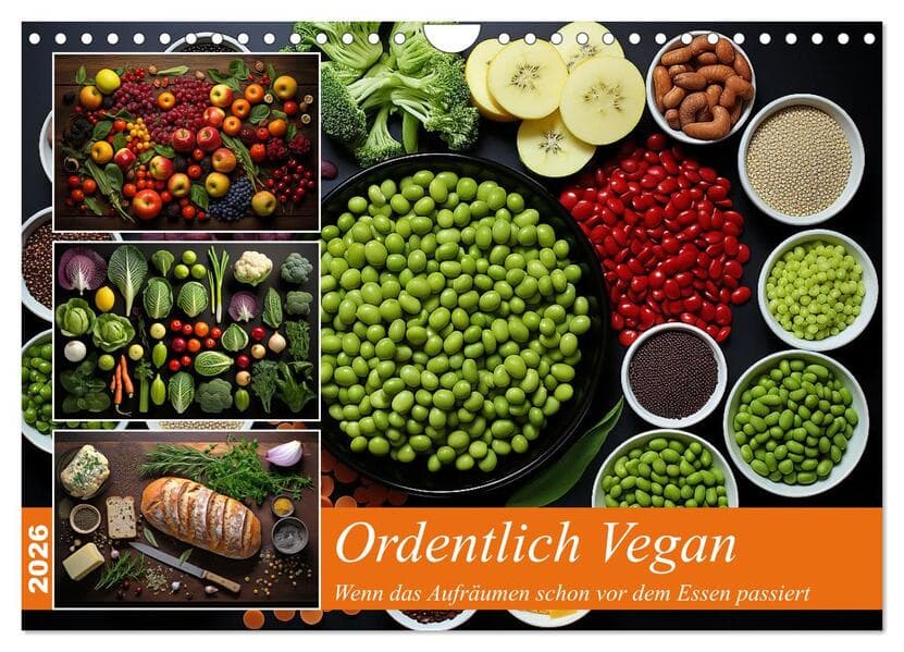 Ordentlich Vegan (Wandkalender 2026 DIN A4 quer), CALVENDO Monatskalender