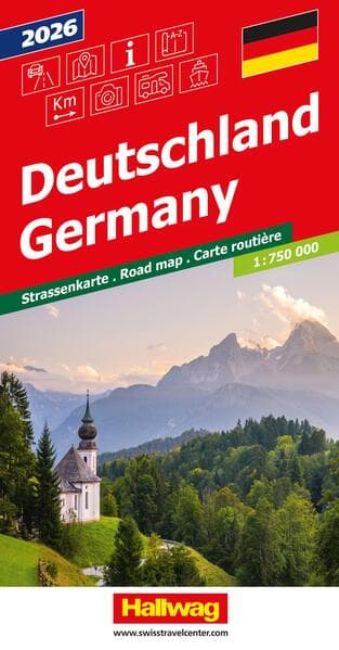 Hallwag Strassenkarte Deutschland 2026 1:750.000