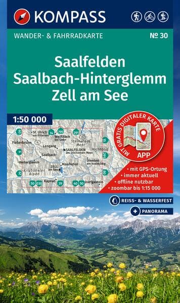KOMPASS Wanderkarte 30 Saalfelden, Saalbach-Hinterglemm, Zell am See 1:50.000