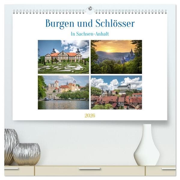 Burgen und Schlösser (hochwertiger Premium Wandkalender 2026 DIN A2 quer), Kunstdruck in Hochglanz