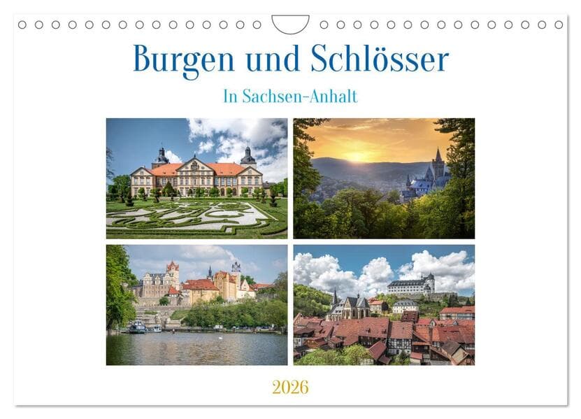 Burgen und Schlösser (Wandkalender 2026 DIN A4 quer), CALVENDO Monatskalender
