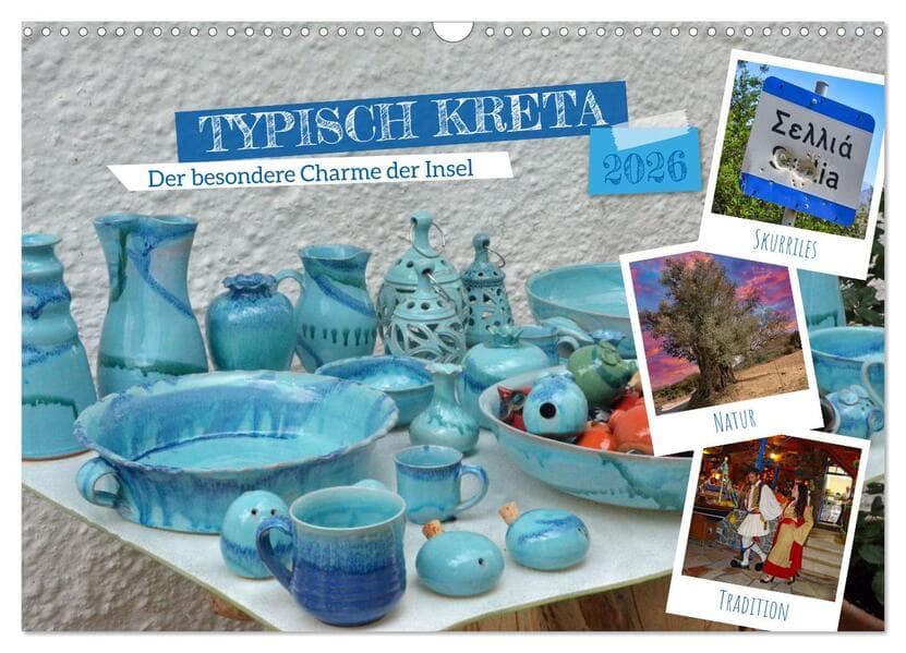 Typisch Kreta (Wandkalender 2026 DIN A3 quer), CALVENDO Monatskalender