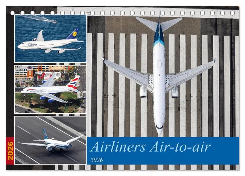 Airliners Air-to-air (Tischkalender 2026 DIN A5 quer), CALVENDO Monatskalender