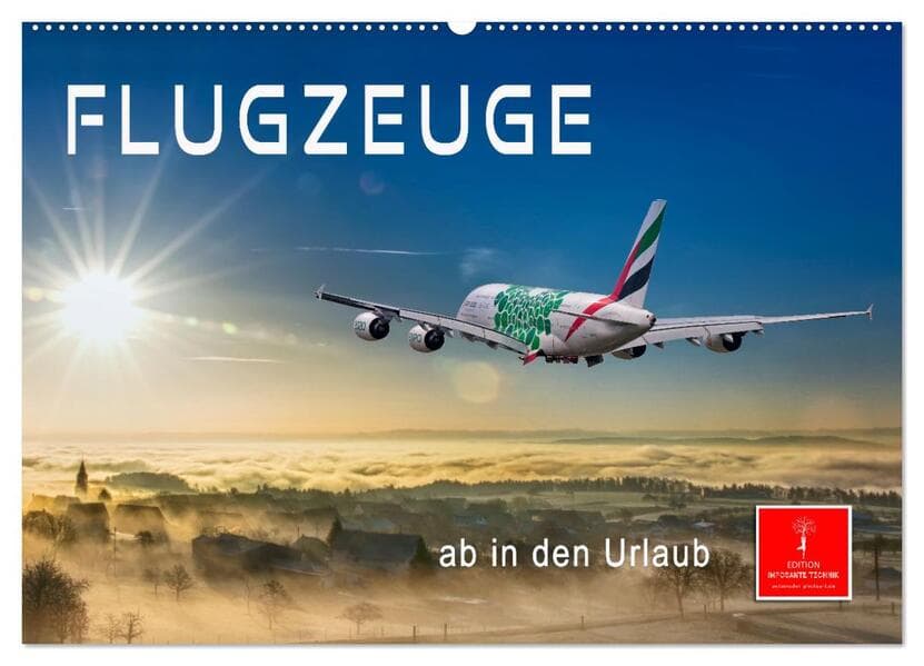 Flugzeuge - ab in den Urlaub (Wandkalender 2026 DIN A2 quer), CALVENDO Monatskalender