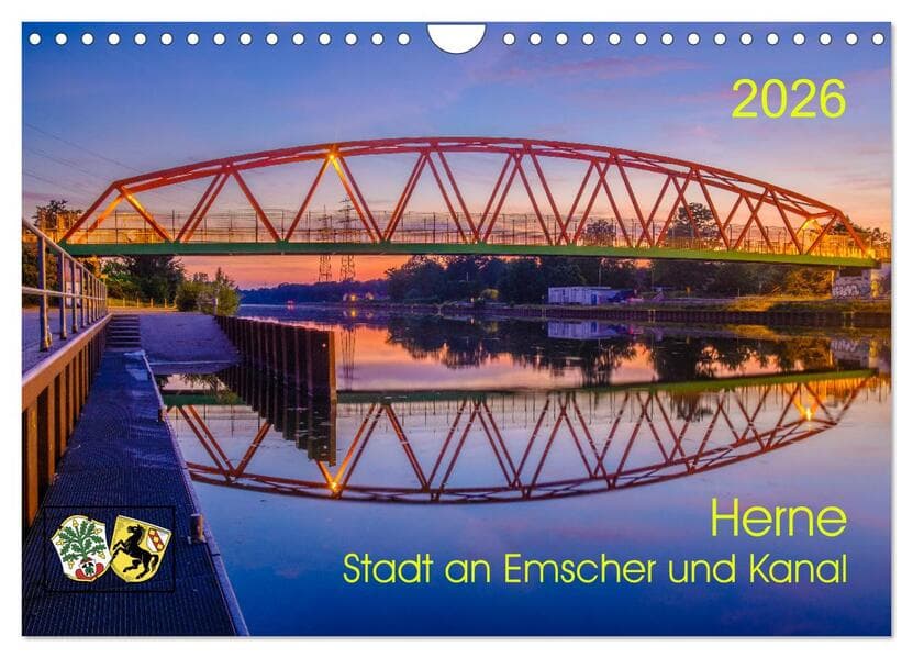 Herne: Stadt an Emscher und Kanal (Wandkalender 2026 DIN A4 quer), CALVENDO Monatskalender