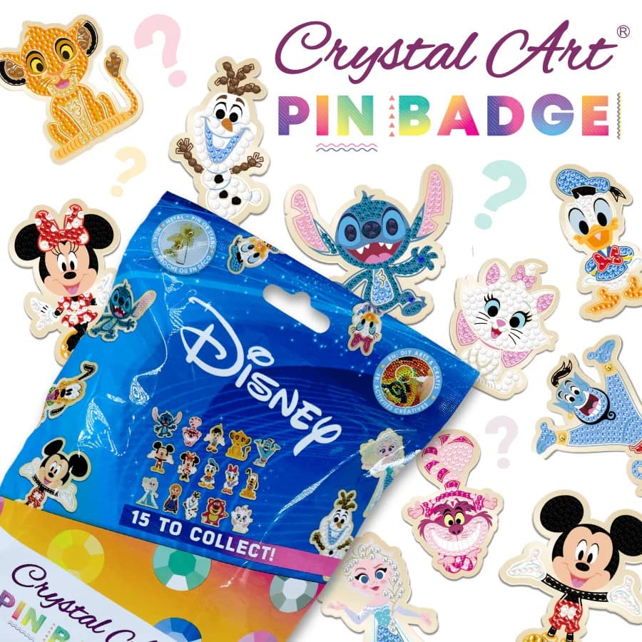 Craft Buddy CAPIN-31DNY01 - Crystal Art Pin Badges, Disney-Anstecknadel, 1 Stück, Series One, Bastelset, Diamond Painting