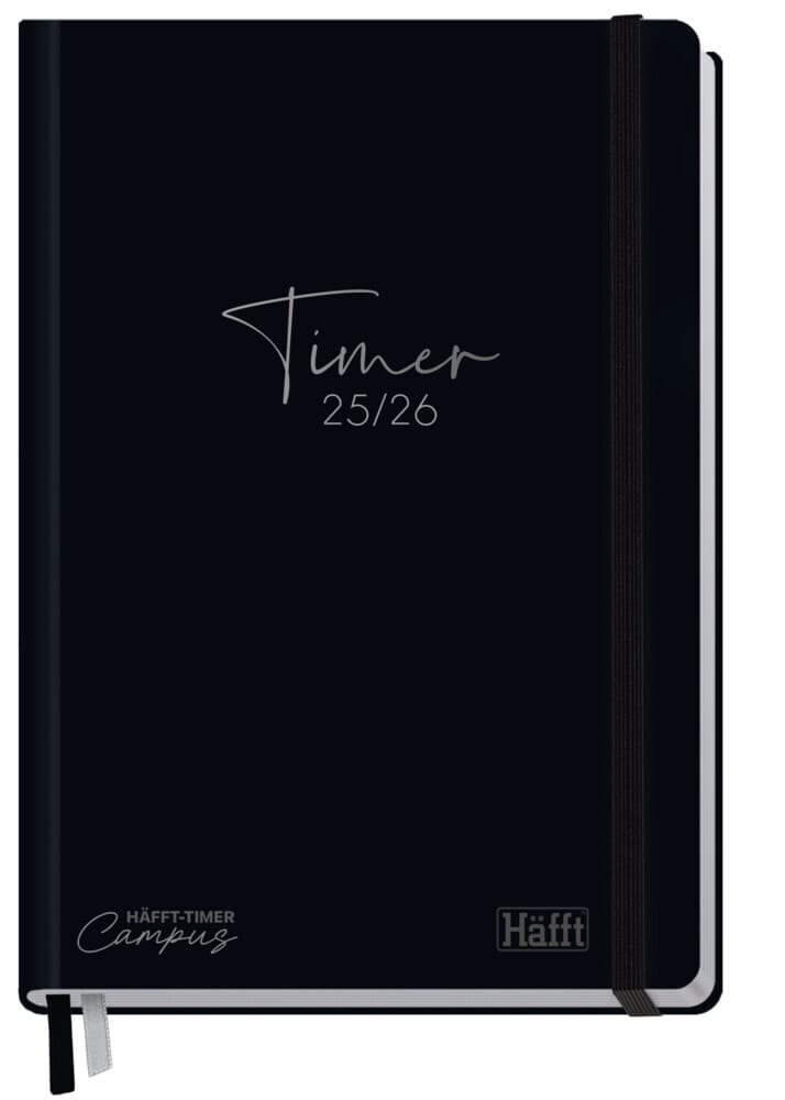 Häfft-Timer Campus 25/26 A5 - Studentenkalender EM [Black Edition]