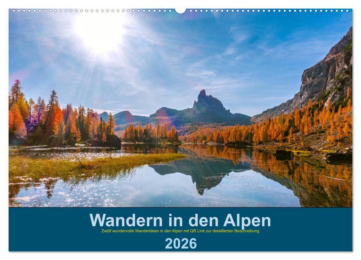 Wandern in den Alpen (Wandkalender 2026 DIN A2 quer), CALVENDO Monatskalender