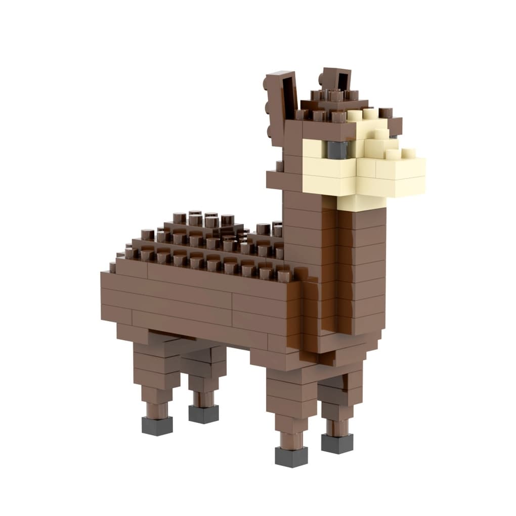 BRIXIES 200268 - Lama braun, 3D Konstruktionsbausatz aus Ministeinen, 109 Teile