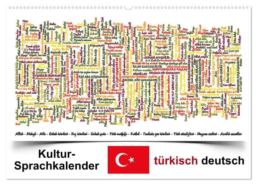 Kultur-Sprachkalender Türkisch-Deutsch (Wandkalender 2026 DIN A2 quer), CALVENDO Monatskalender