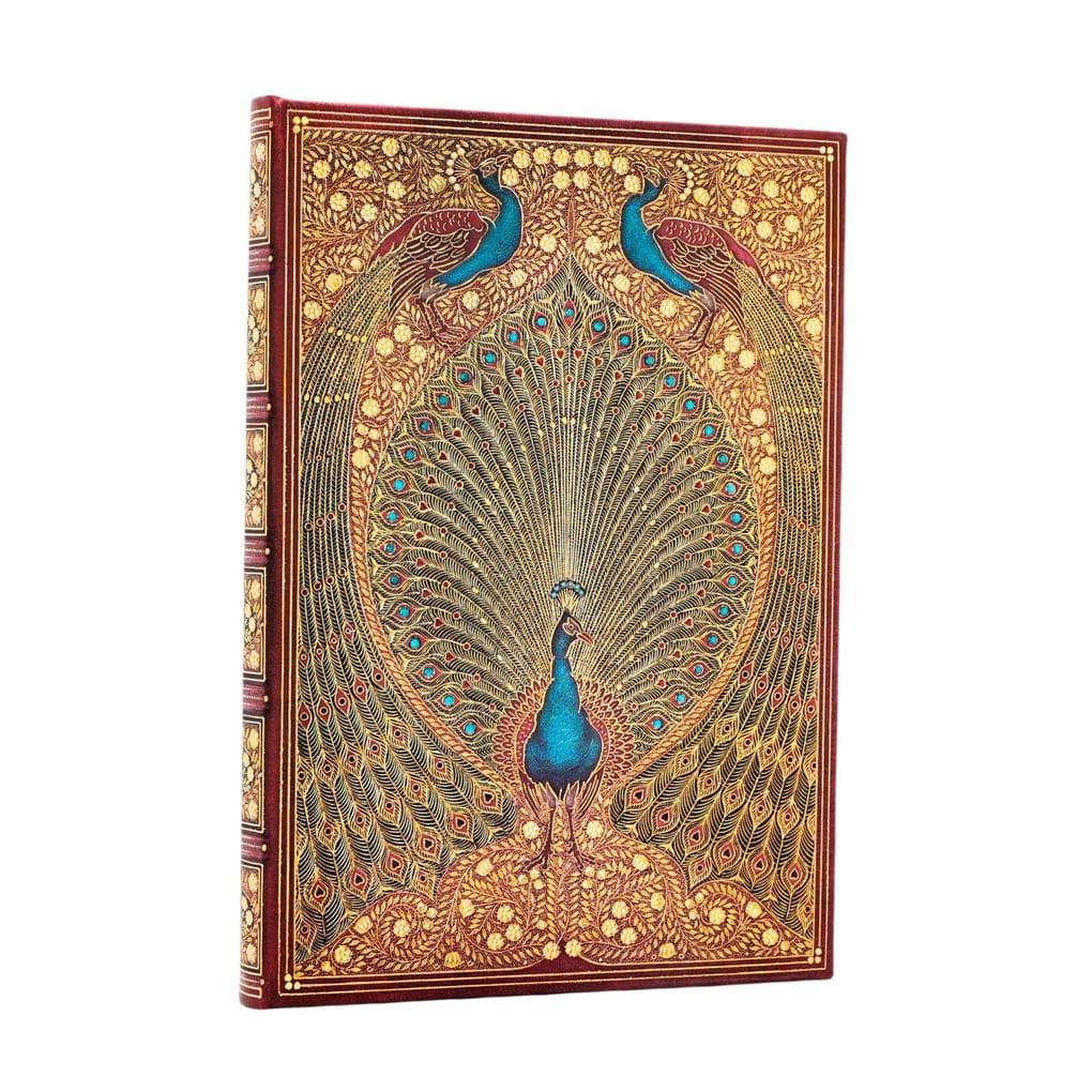 Hafiz's Peacocks (Sangorski & Sutcliffe) Midi Unlined Hardcover Journal (Elastic Band Closure)