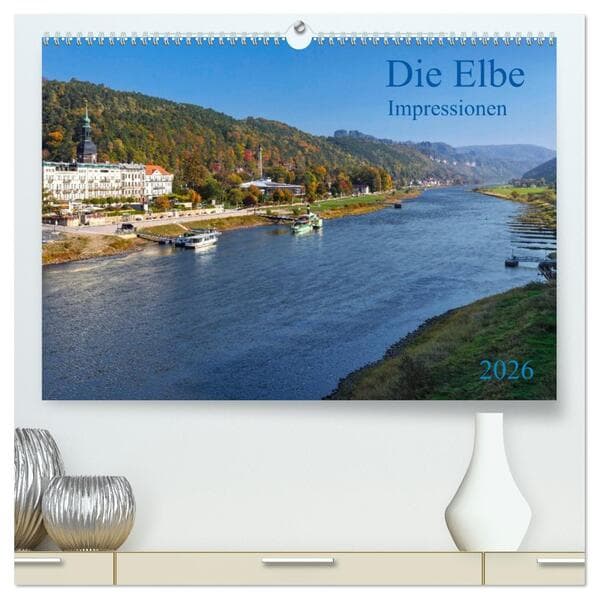 Die Elbe Impressionen (hochwertiger Premium Wandkalender 2026 DIN A2 quer), Kunstdruck in Hochglanz